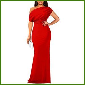 Polyester Spandex Sleeveless Off Shoulder Bodycon Mermaid Formal Evening Dress